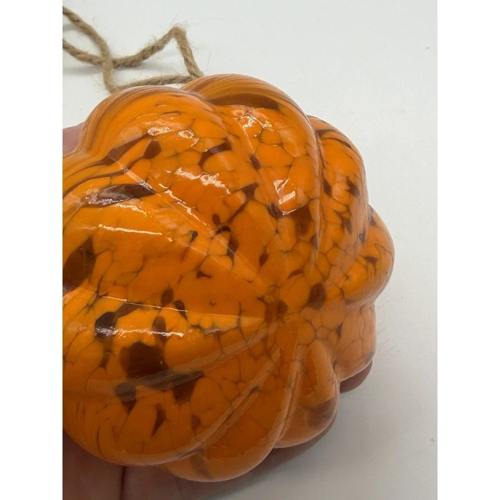 Small Glass Hummingbird Feeders for Outdoors Hanging - Hand Blown Glass Pumpkin